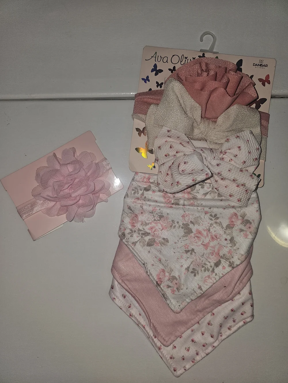 Ava Olivia Baby Bandana Bibs and Headband Set Nwt